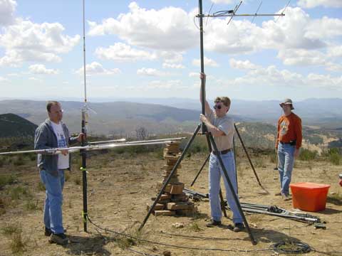 setting up antennas and mast